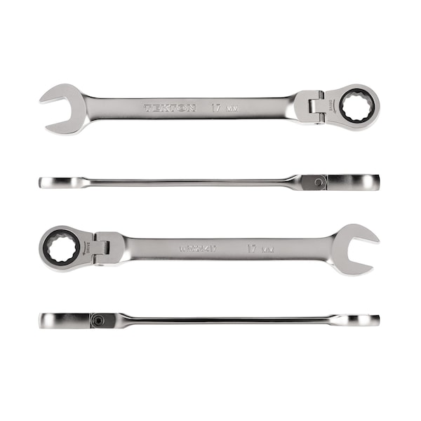 17 Mm Flex Head 12-Point Ratcheting Combination Wrench